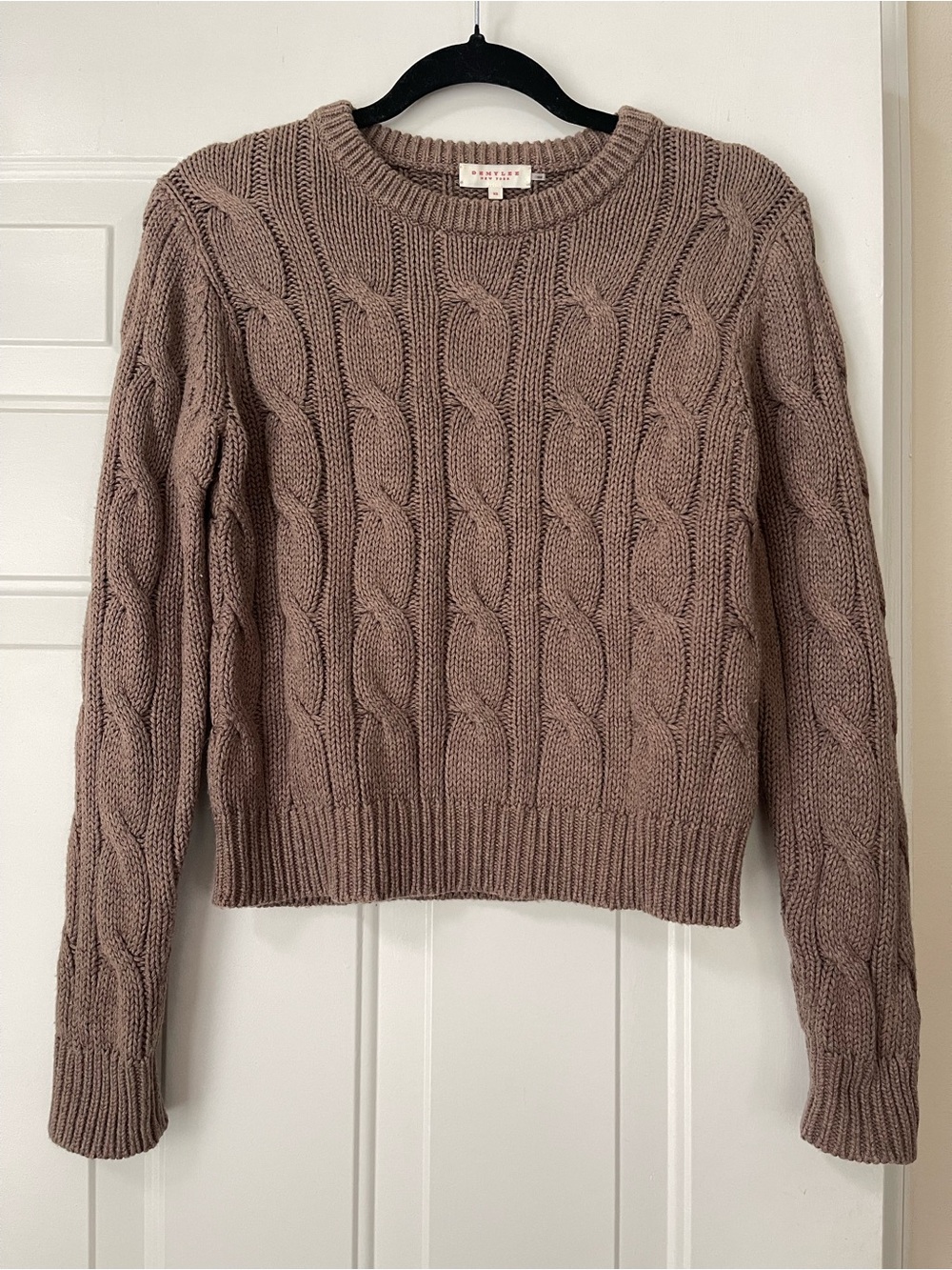 Demylee Cable-Knit Crewneck Sweater 100% cotton